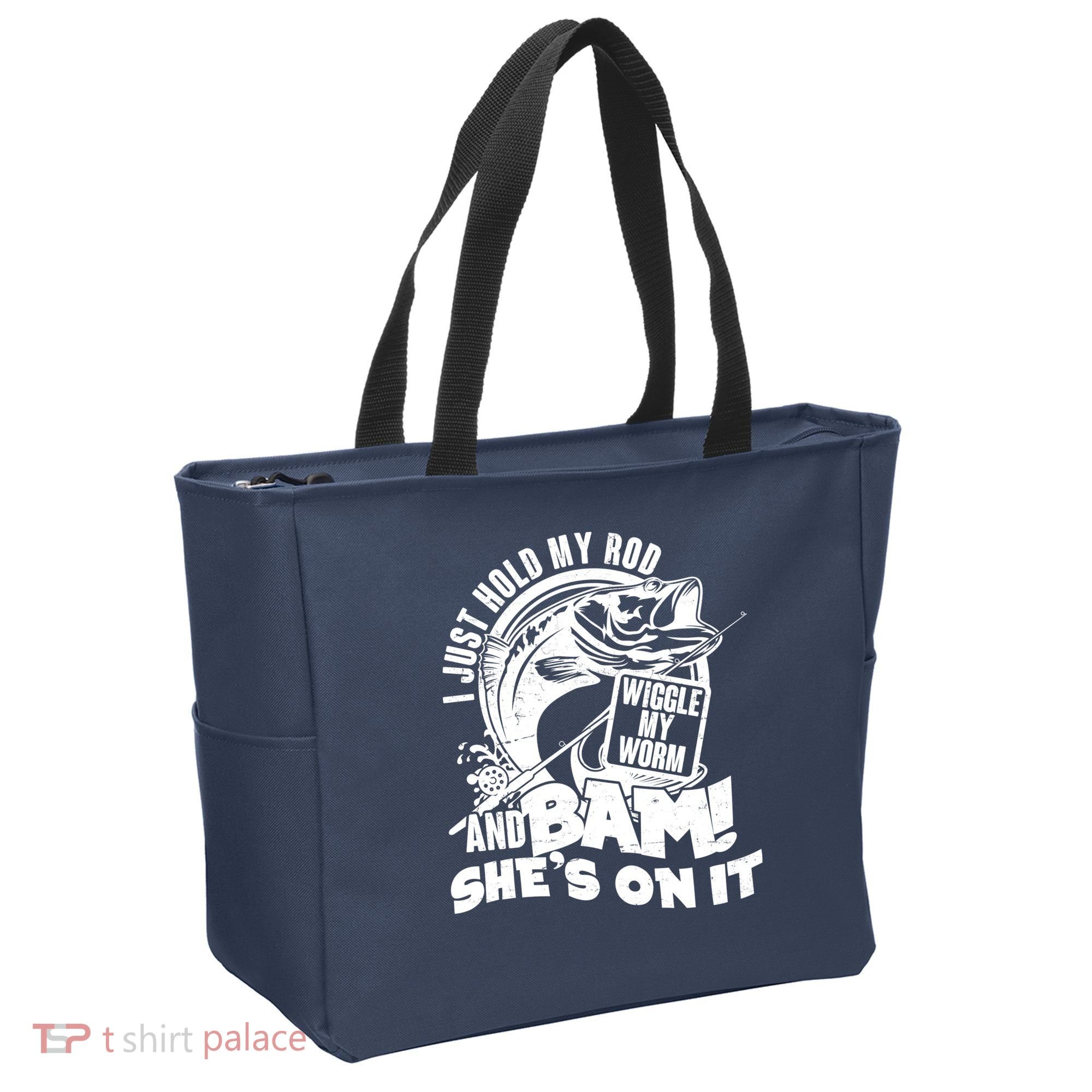 Fishing I Just Hold My Rod And Wiggle My Worm Tote Bag