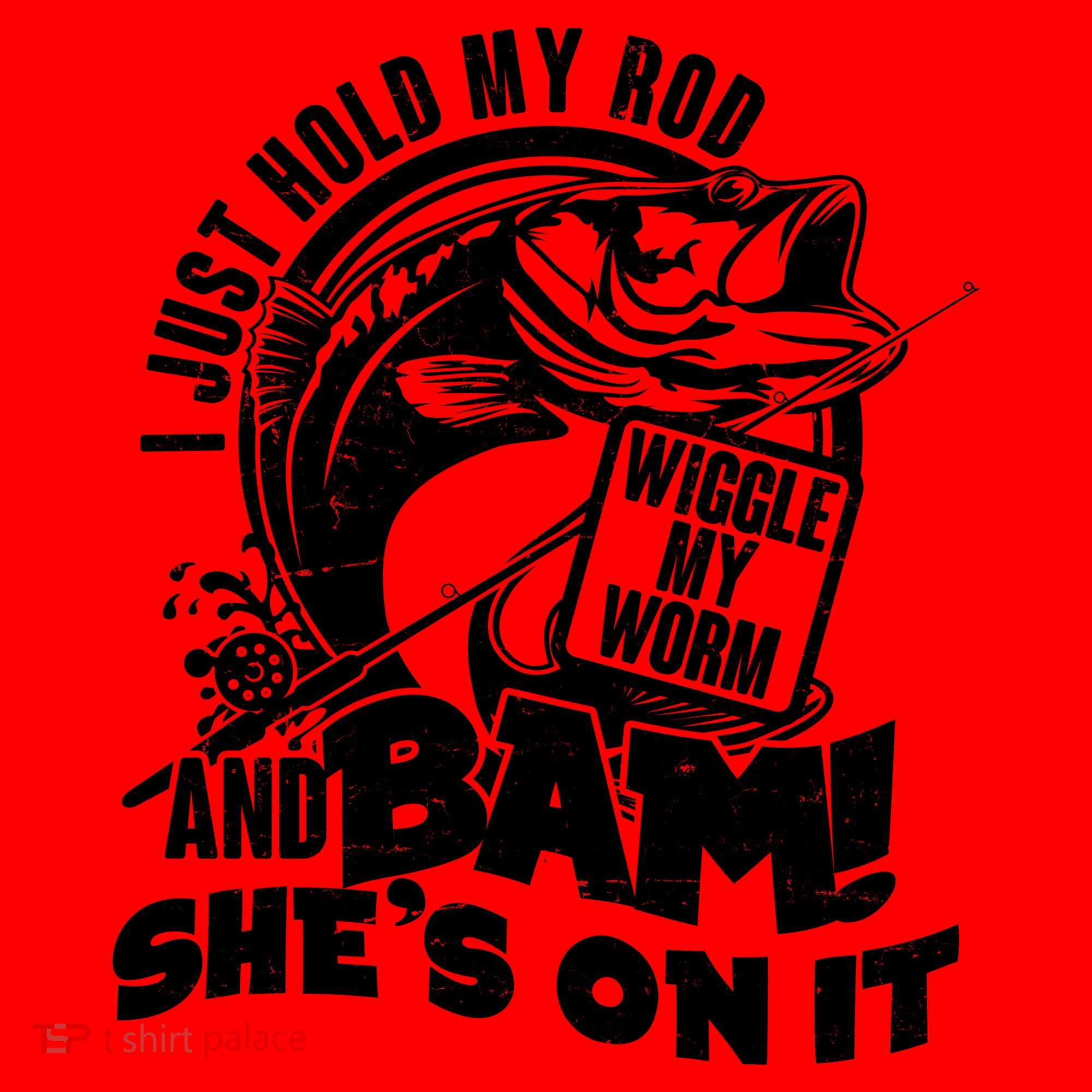 Fishing I Just Hold My Rod And Wiggle My Worm Santa Hat