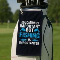 Fishing Is Important Golf Towel thumb 2