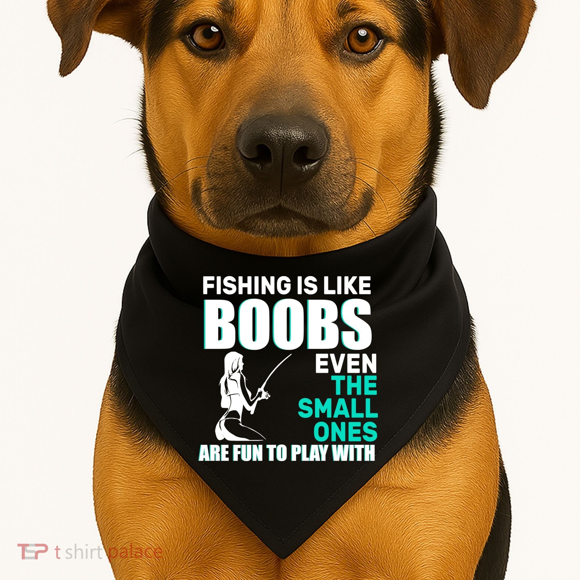 Fishing Is like Boobs Even The Small One Are Fun To Play With USA-Made Doggie Bandana