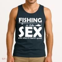 Fishing Is like Sex Tank Top thumb 3