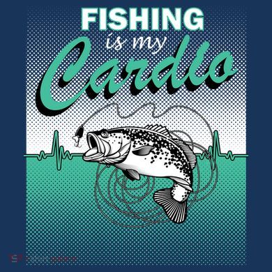 Fishing Is My Cardio Pom Pom 12in Knit Beanie