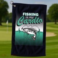 Fishing Is My Cardio Golf Towel thumb 1