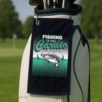 Fishing Is My Cardio Golf Towel thumb 2