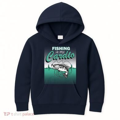 Fishing Is My Cardio Kids Hoodie