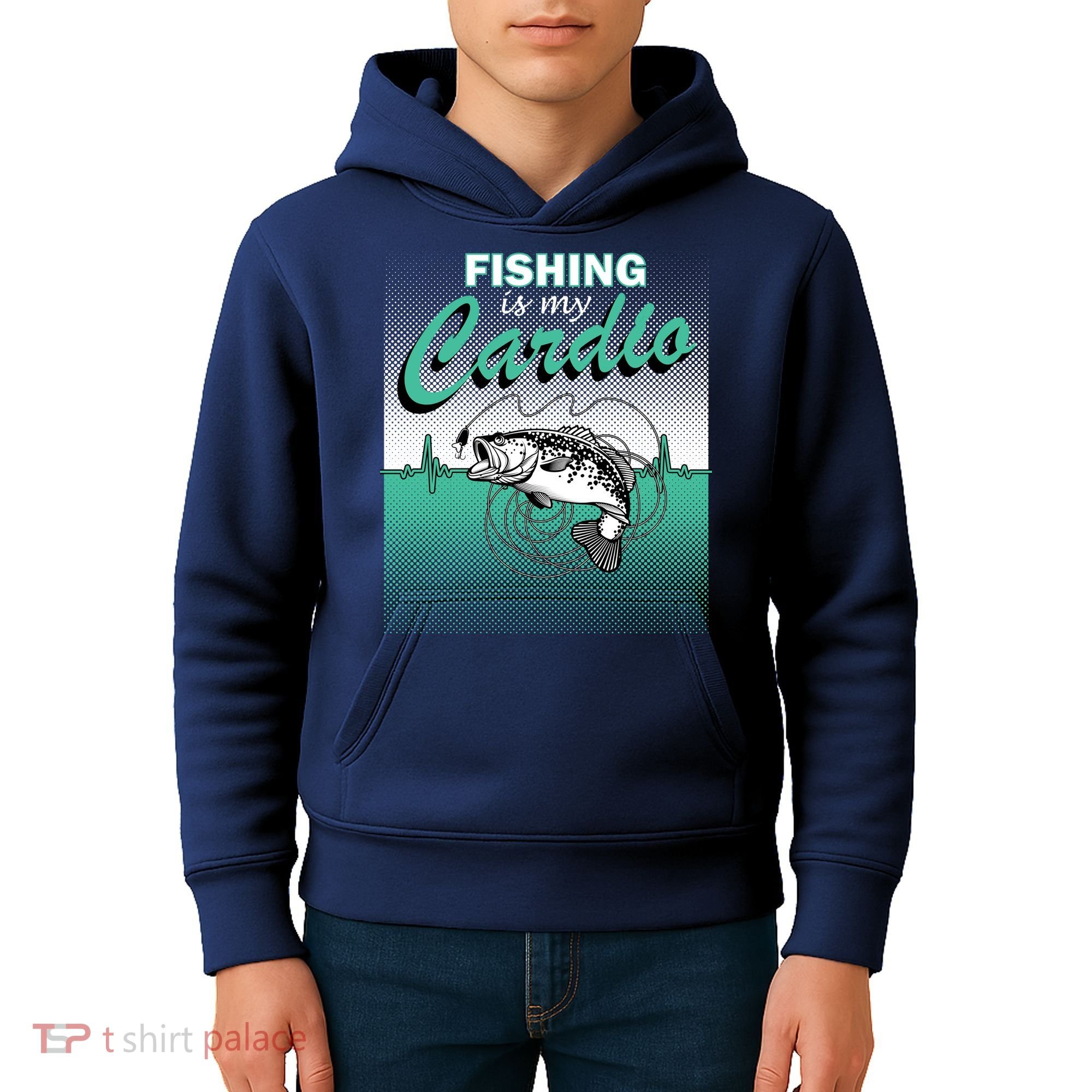 Fishing Is My Cardio Kids Hoodie