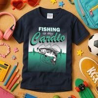Fishing Is My Cardio Kids T-Shirt thumb 3