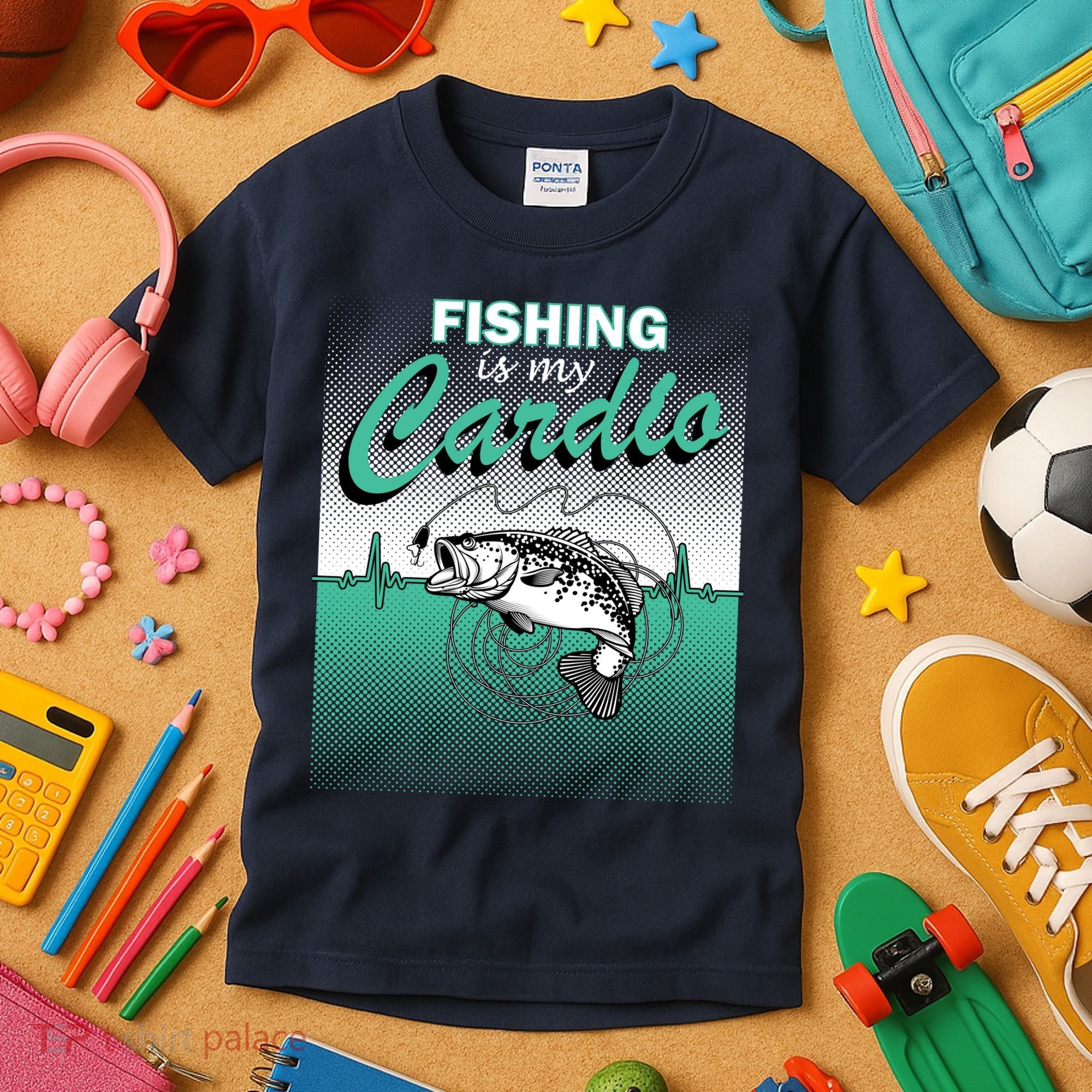 Fishing Is My Cardio Kids T-Shirt