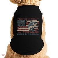 Fishing Is My Therapy American Fisherman Doggie Tank thumb 0