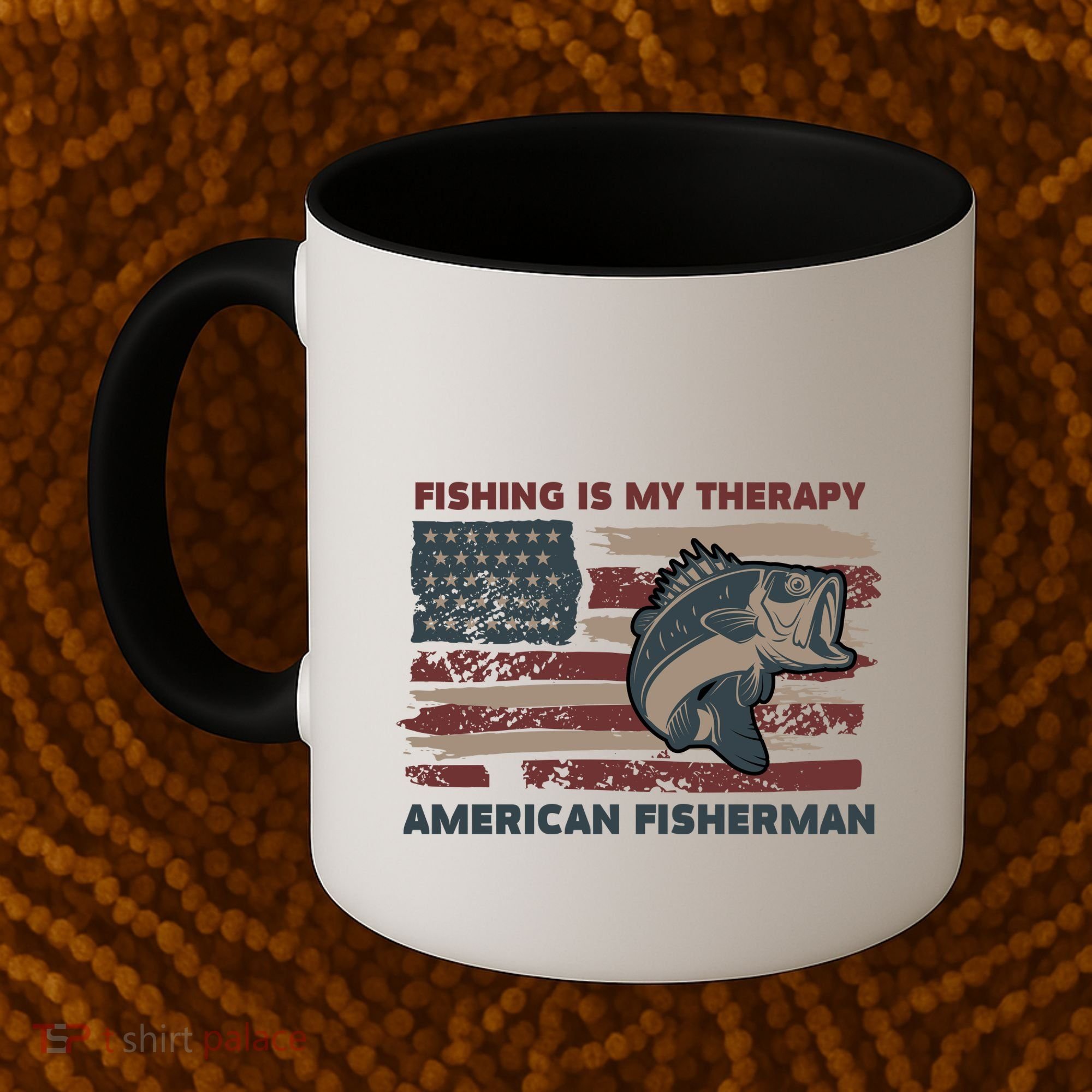 Fishing Is My Therapy American Fisherman Coffee Mug