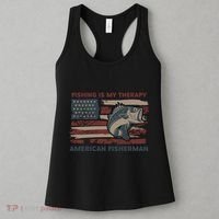 Fishing Is My Therapy American Fisherman Women's Tank Top thumb 3