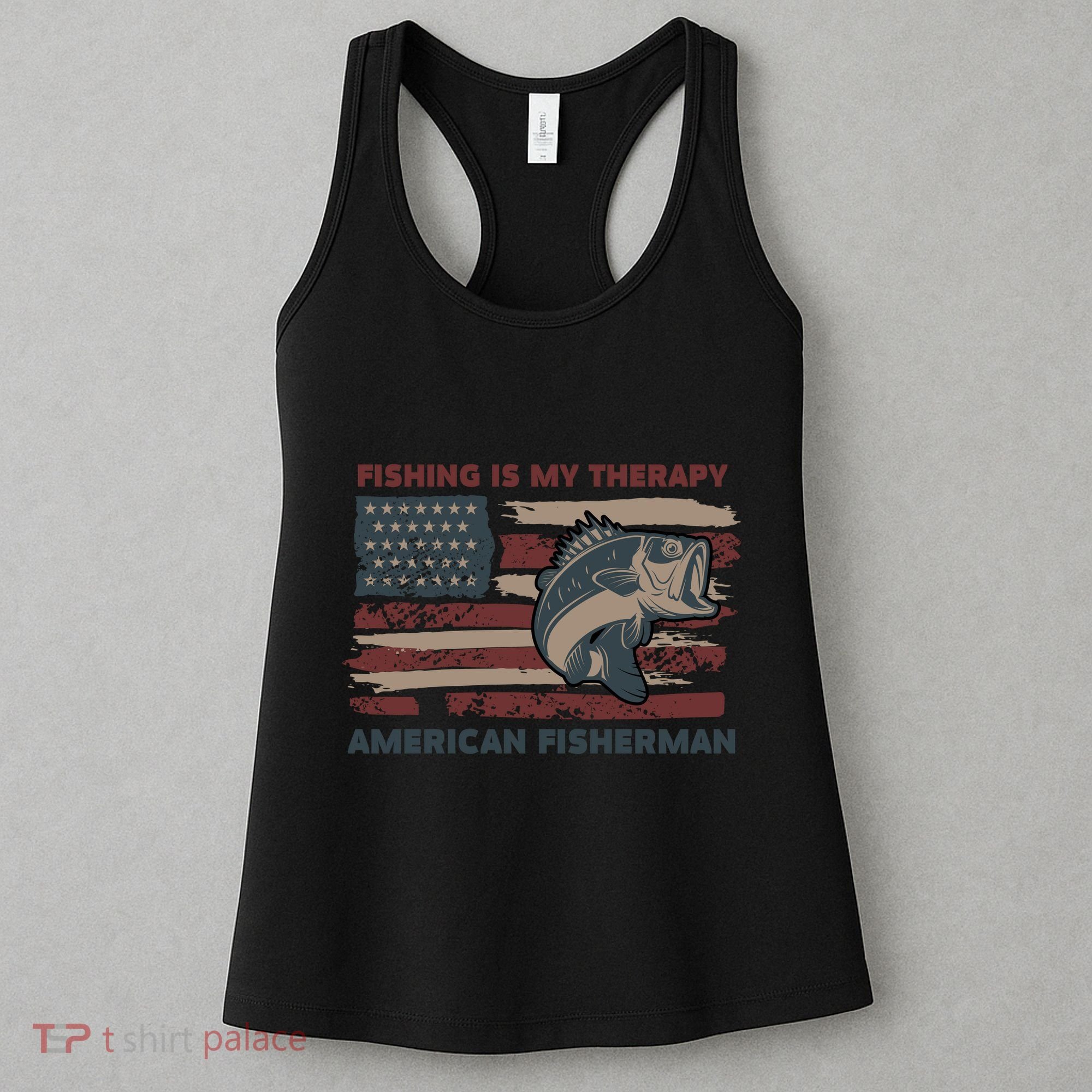 Fishing Is My Therapy American Fisherman Women's Tank Top