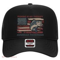Fishing Is My Therapy American Fisherman Hat thumb 0