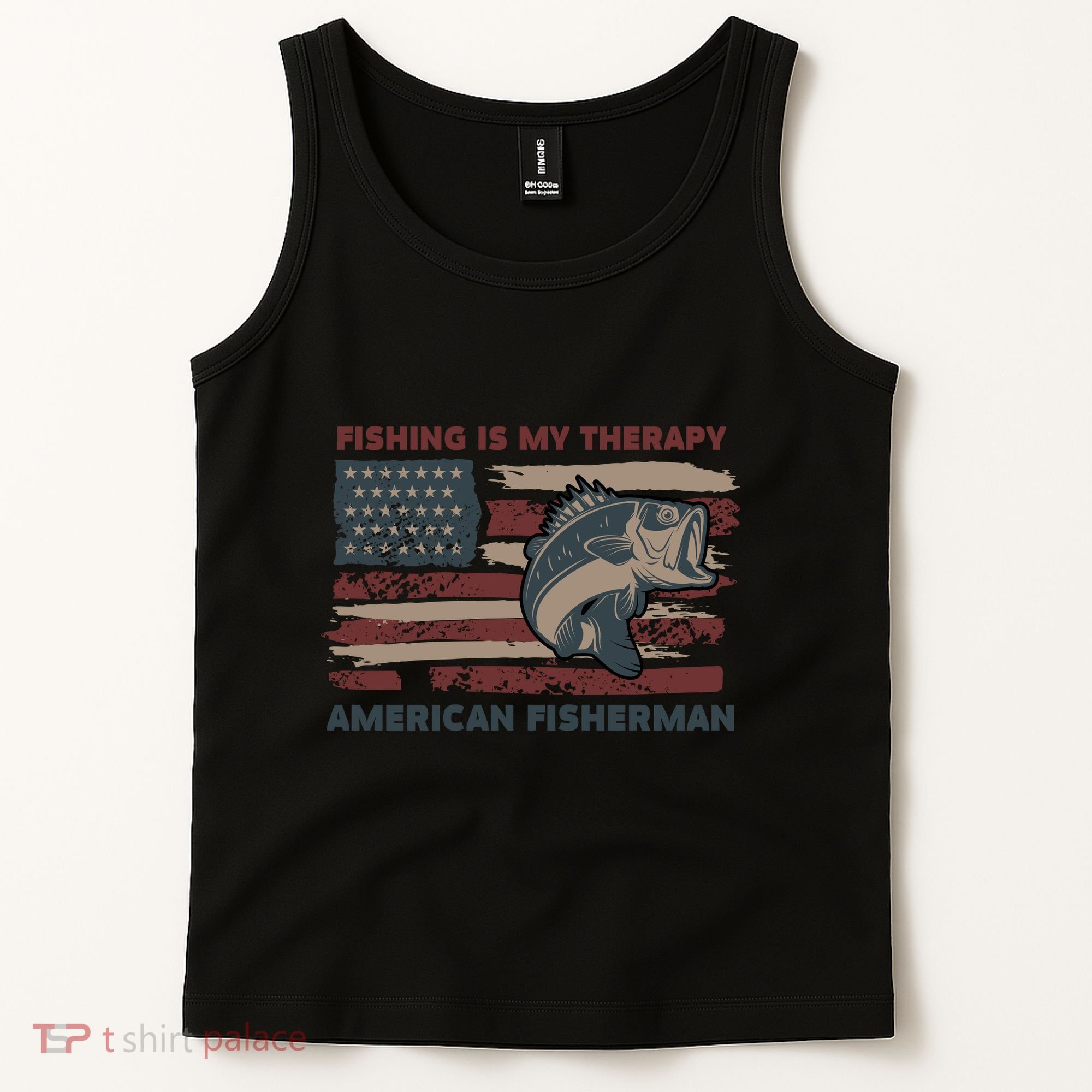 Fishing Is My Therapy American Fisherman Tank Top