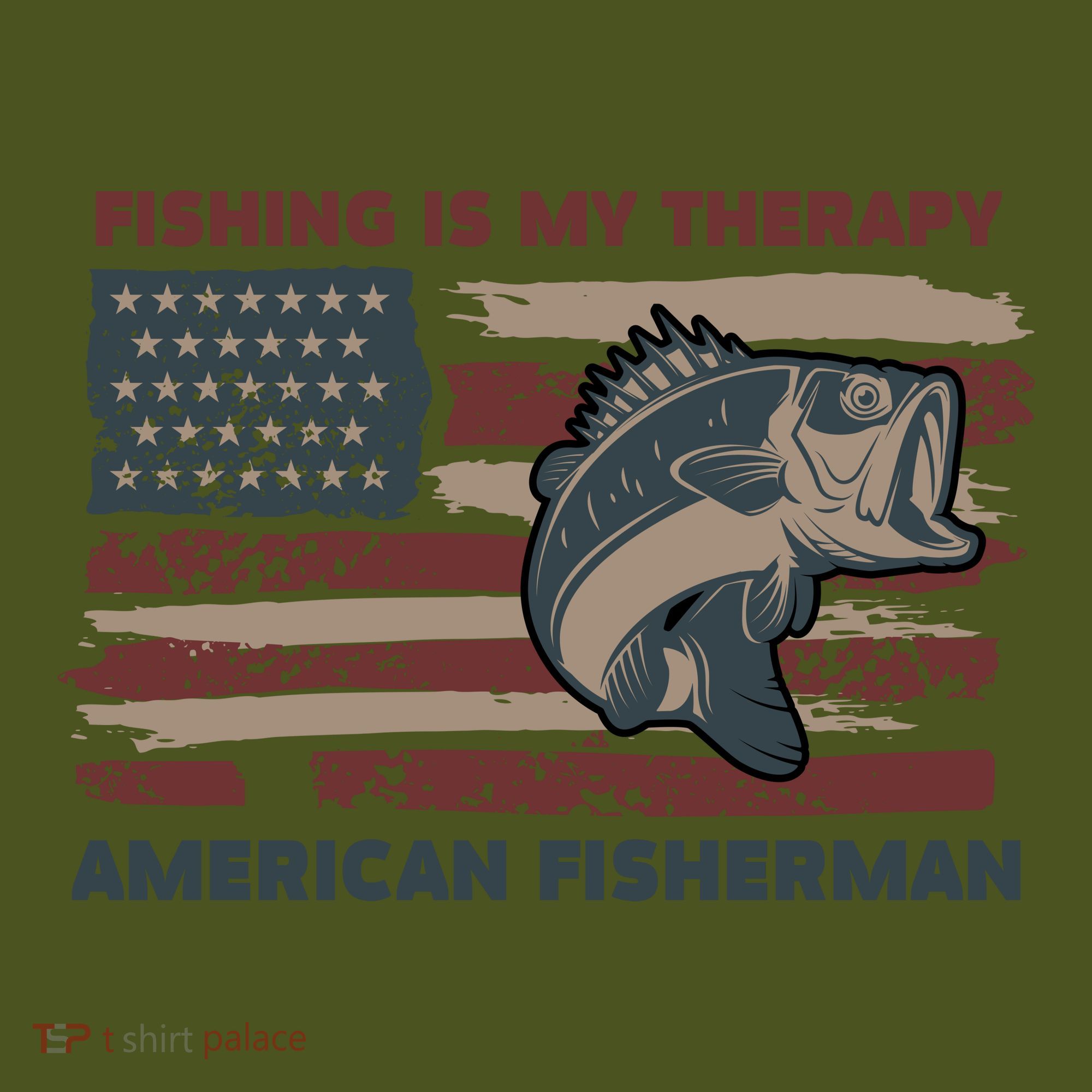 Fishing Is My Therapy American Fisherman Long Sleeve Shirt