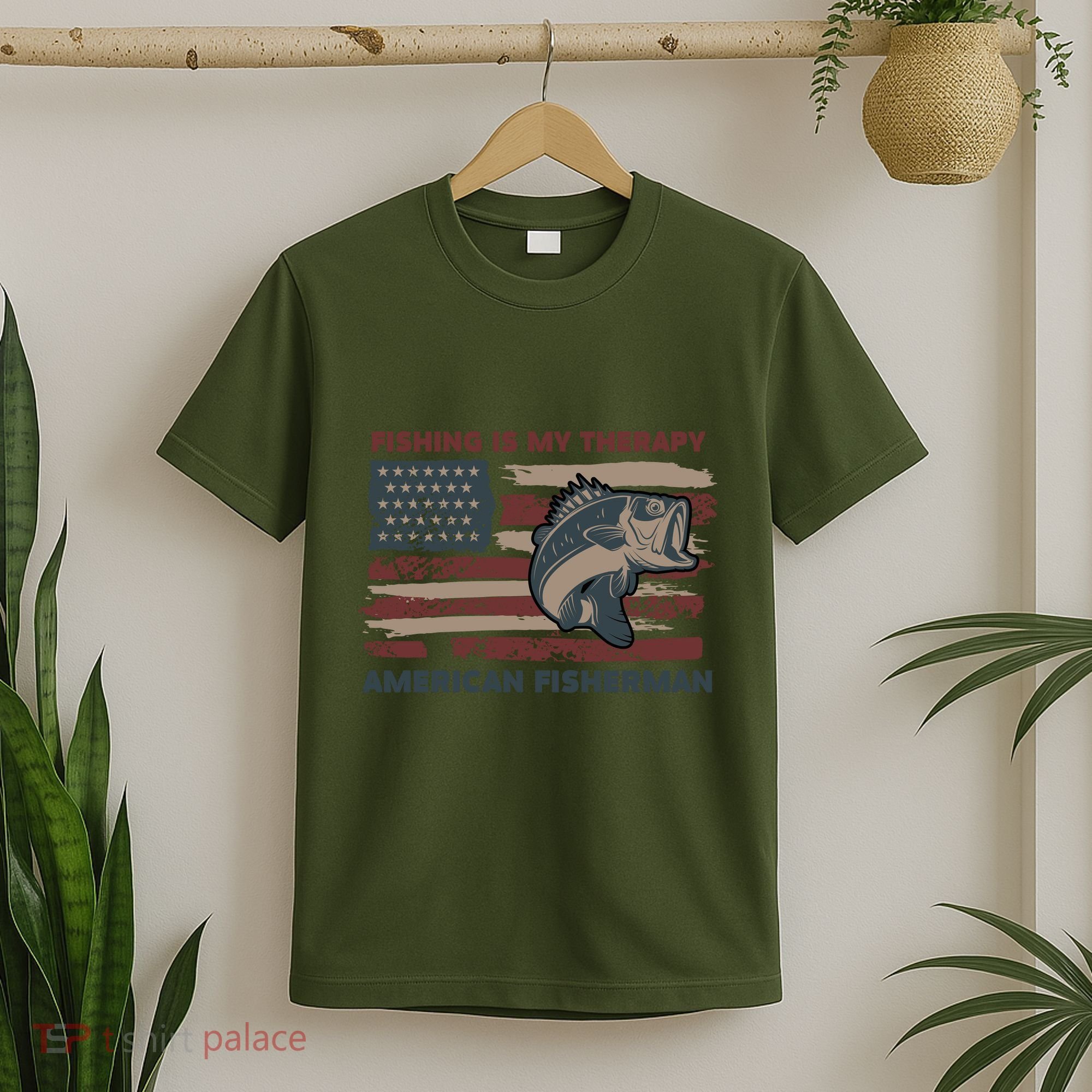 Fishing Is My Therapy American Fisherman T-Shirt