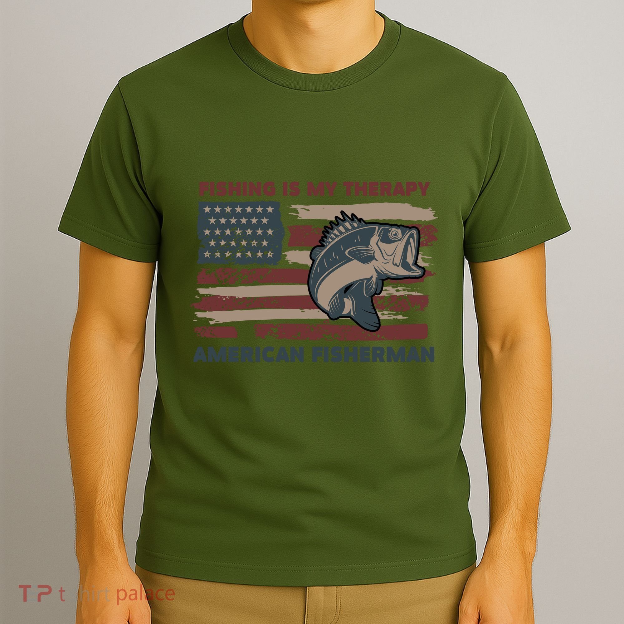 Fishing Is My Therapy American Fisherman T-Shirt
