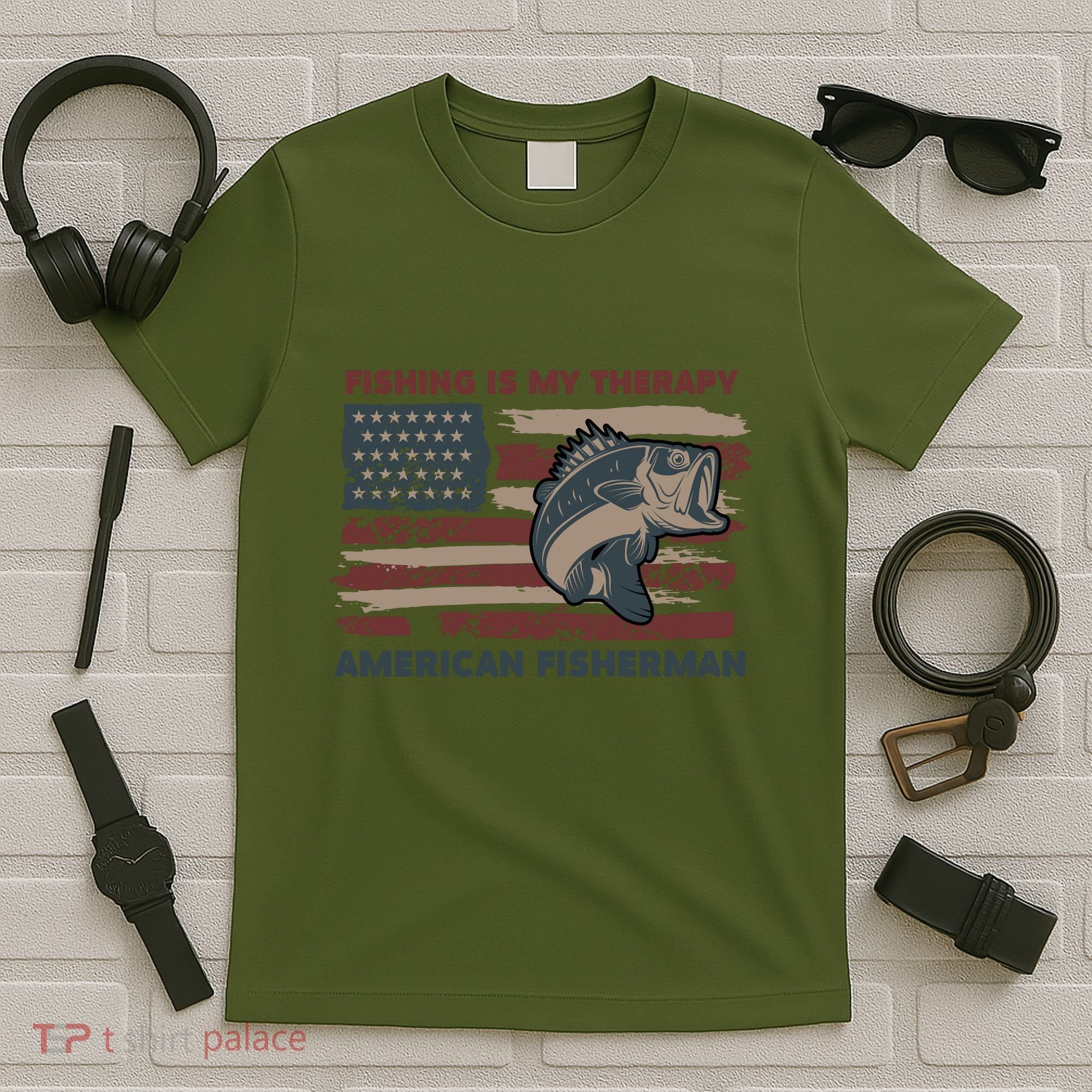 Fishing Is My Therapy American Fisherman T-Shirt