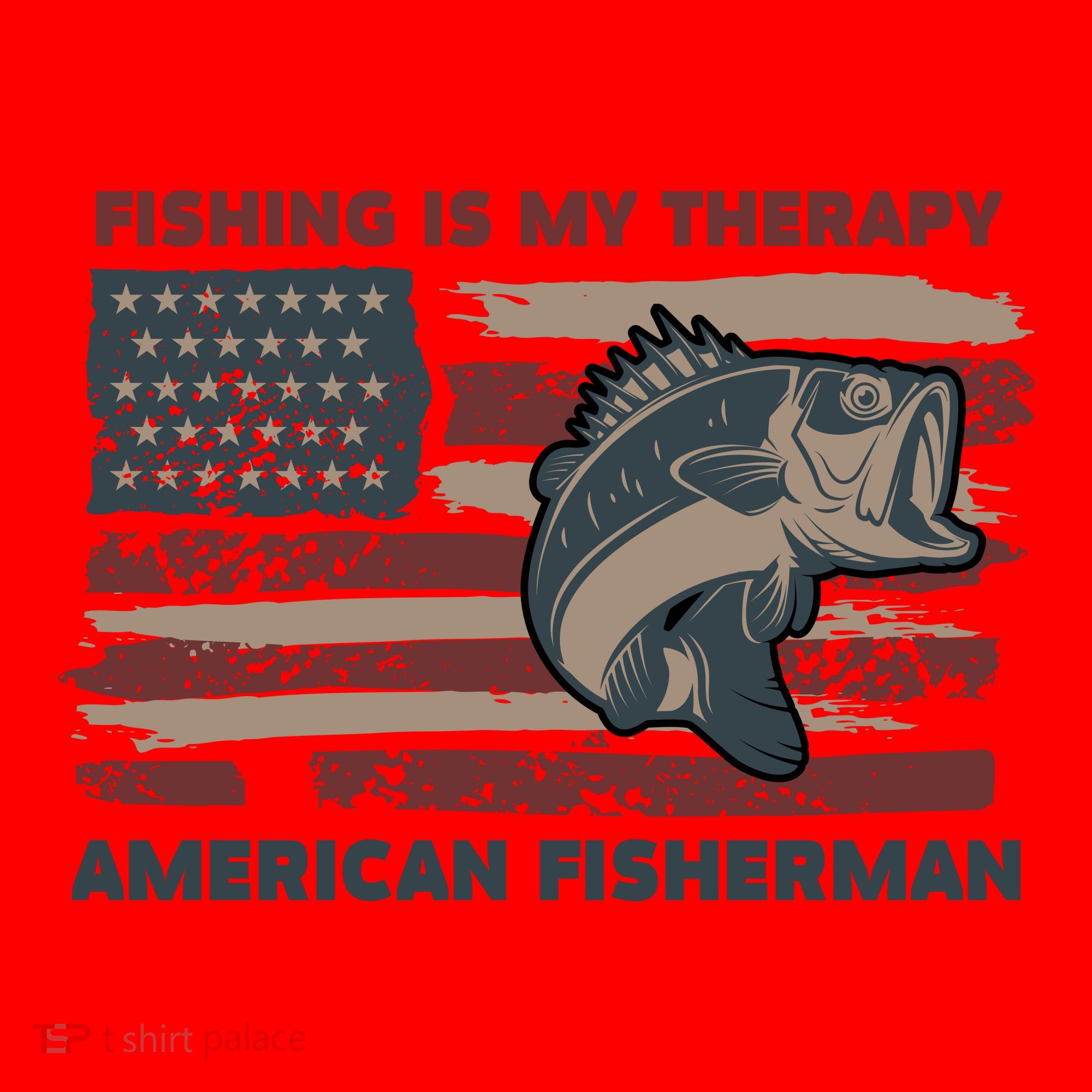 Fishing Is My Therapy American Fisherman Santa Hat