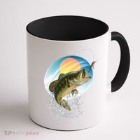 Fishing Leaping Bass  Coffee Mug thumb 1