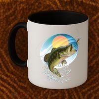 Fishing Leaping Bass  Coffee Mug thumb 2
