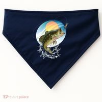 Fishing Leaping Bass  USA-Made Doggie Bandana thumb 0