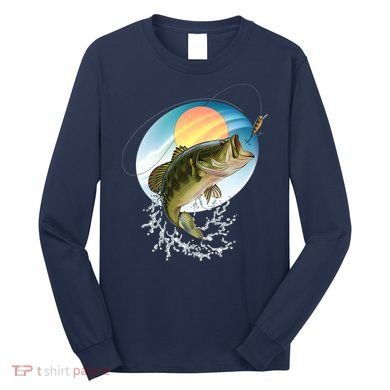 Fishing Leaping Bass  Long Sleeve Shirt