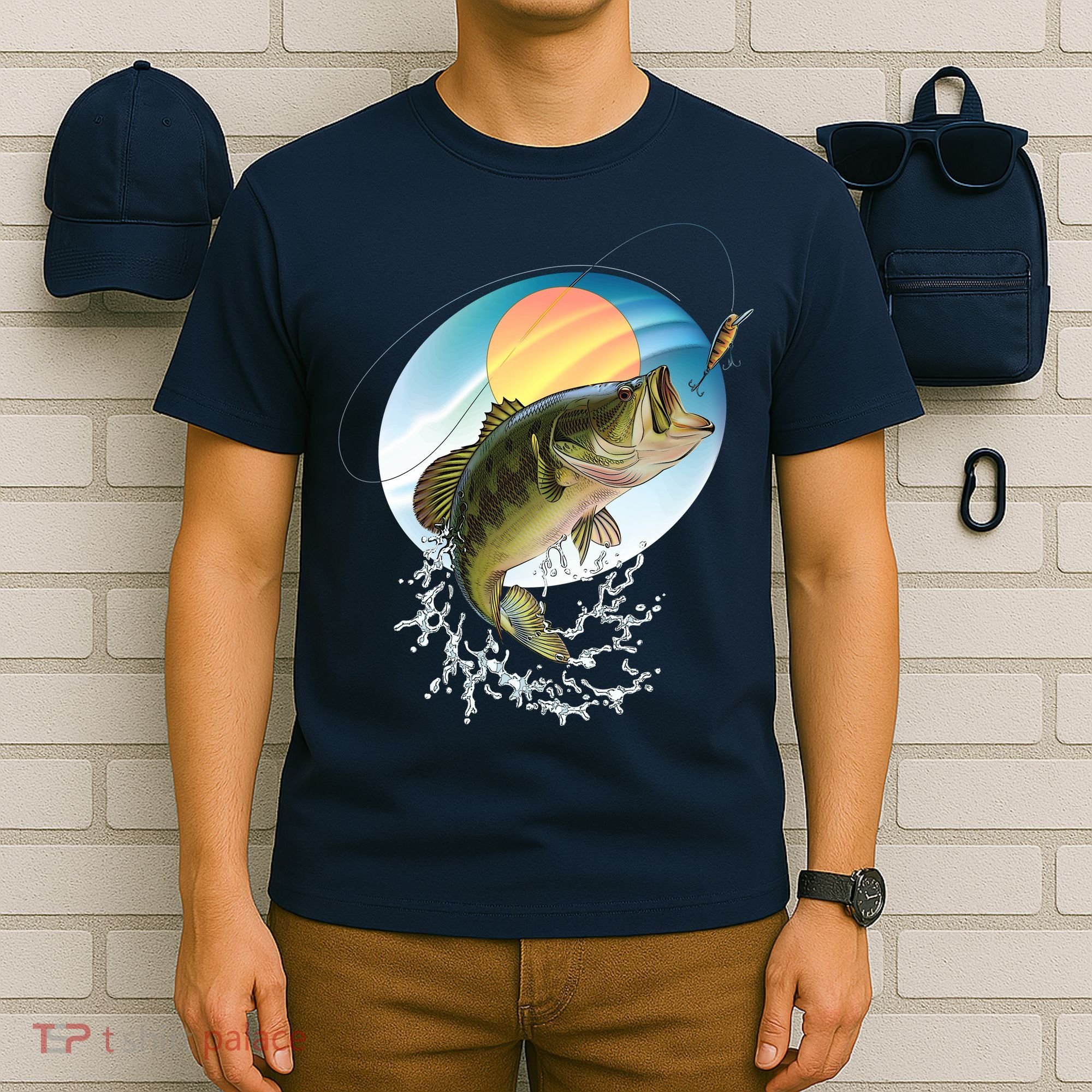 Fishing Leaping Bass  T-Shirt