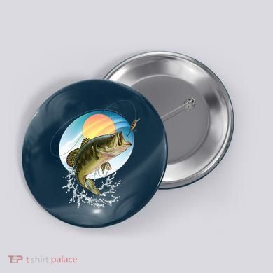 Fishing Leaping Bass  Button