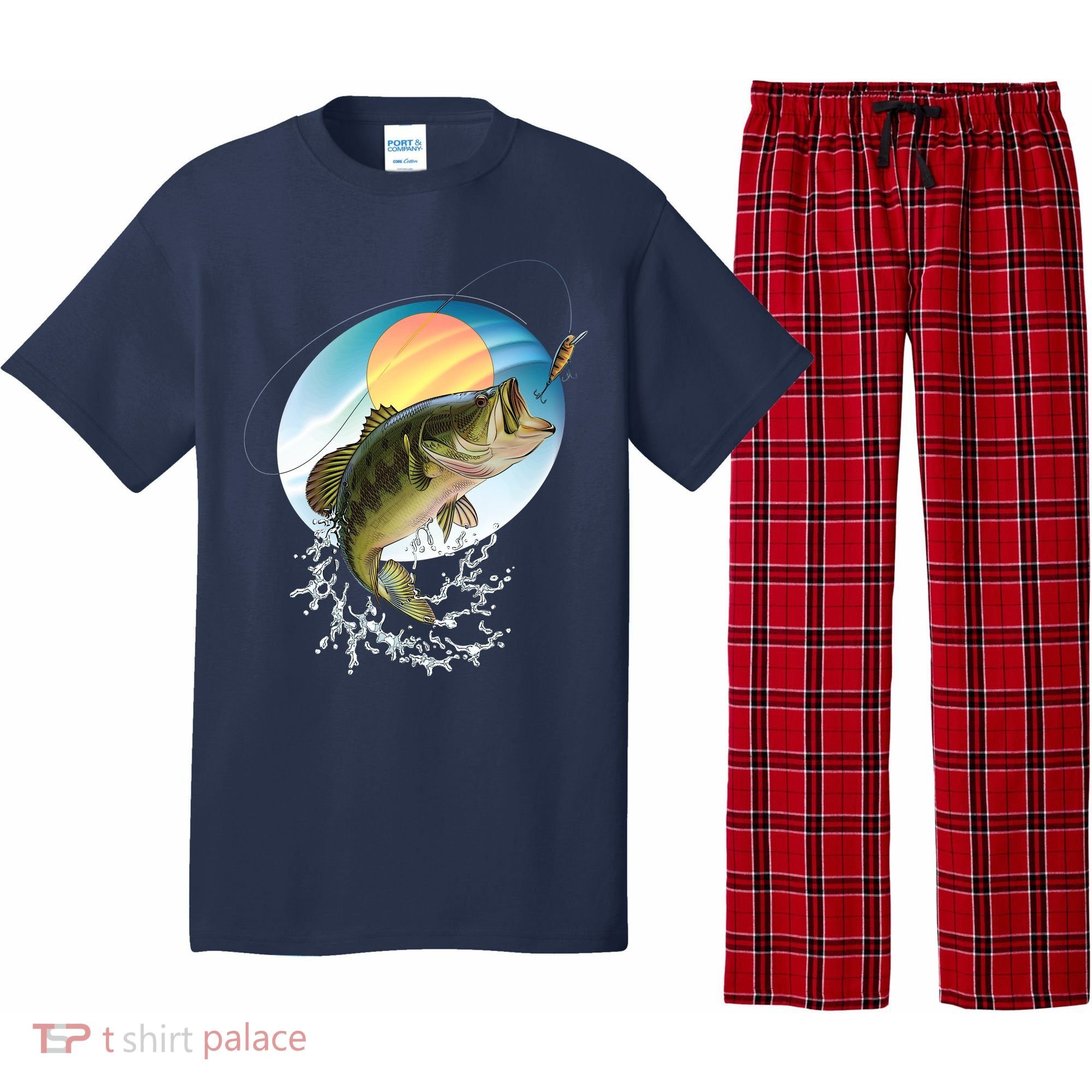 Fishing Leaping Bass  Pajama Set