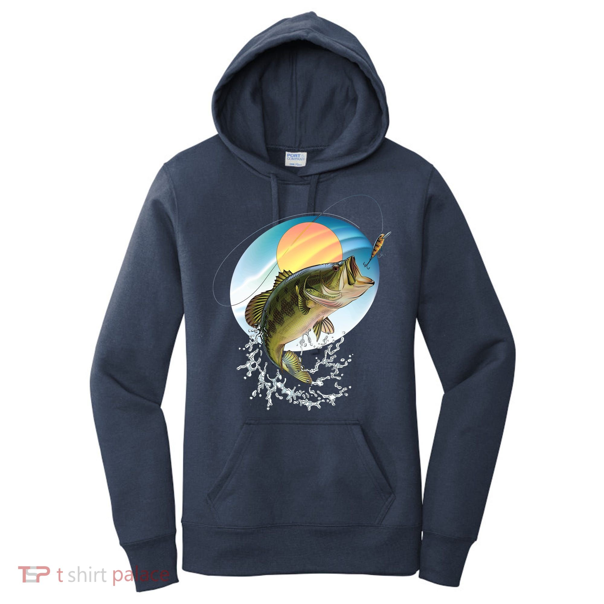 Fishing Leaping Bass  Women's Hoodie