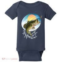 Fishing Leaping Bass  Baby Bodysuit thumb 0