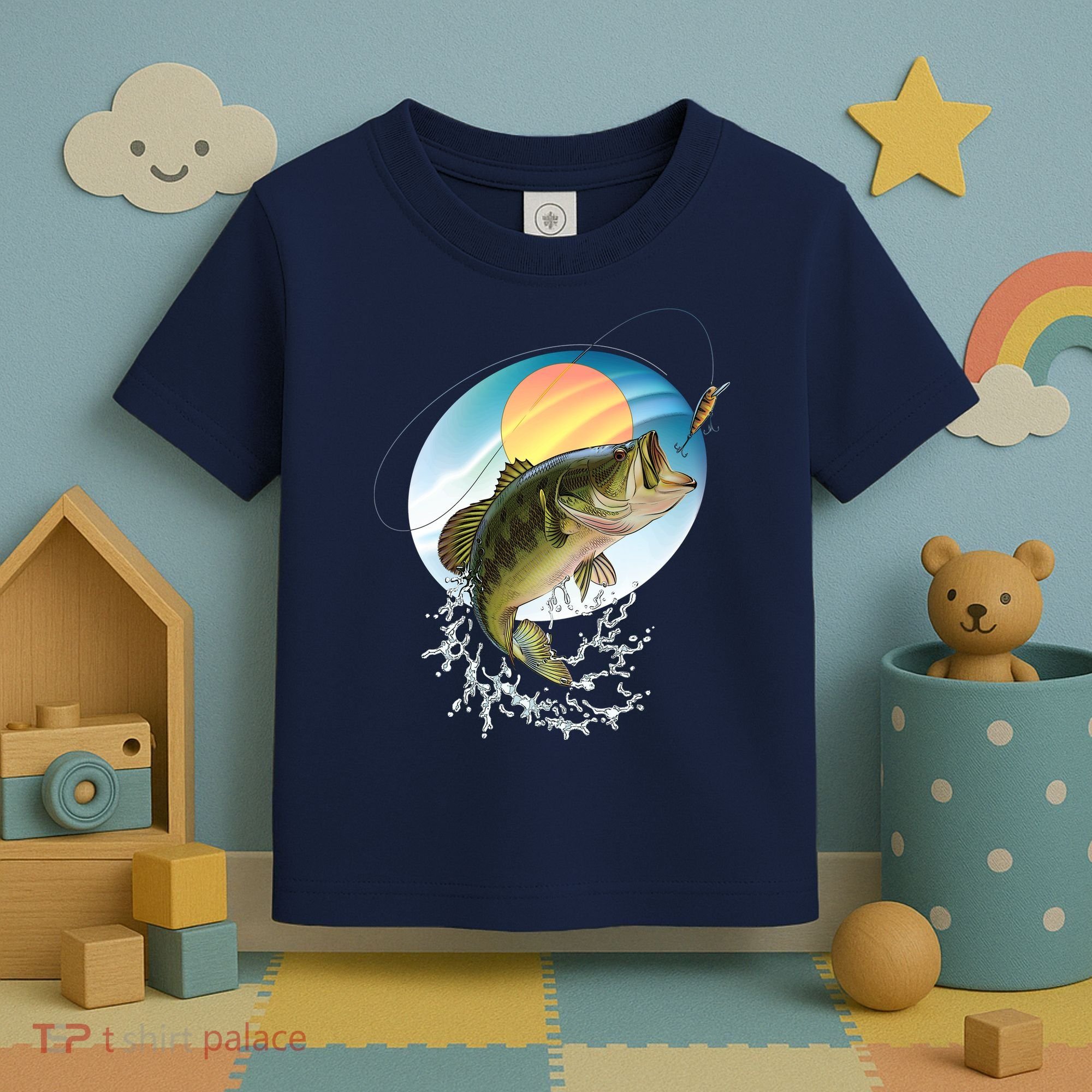 Fishing Leaping Bass  Toddler T-Shirt