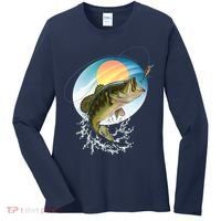Fishing Leaping Bass  Women's Long Sleeve Shirt thumb 0