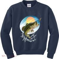 Fishing Leaping Bass  Kids Sweatshirt thumb 0