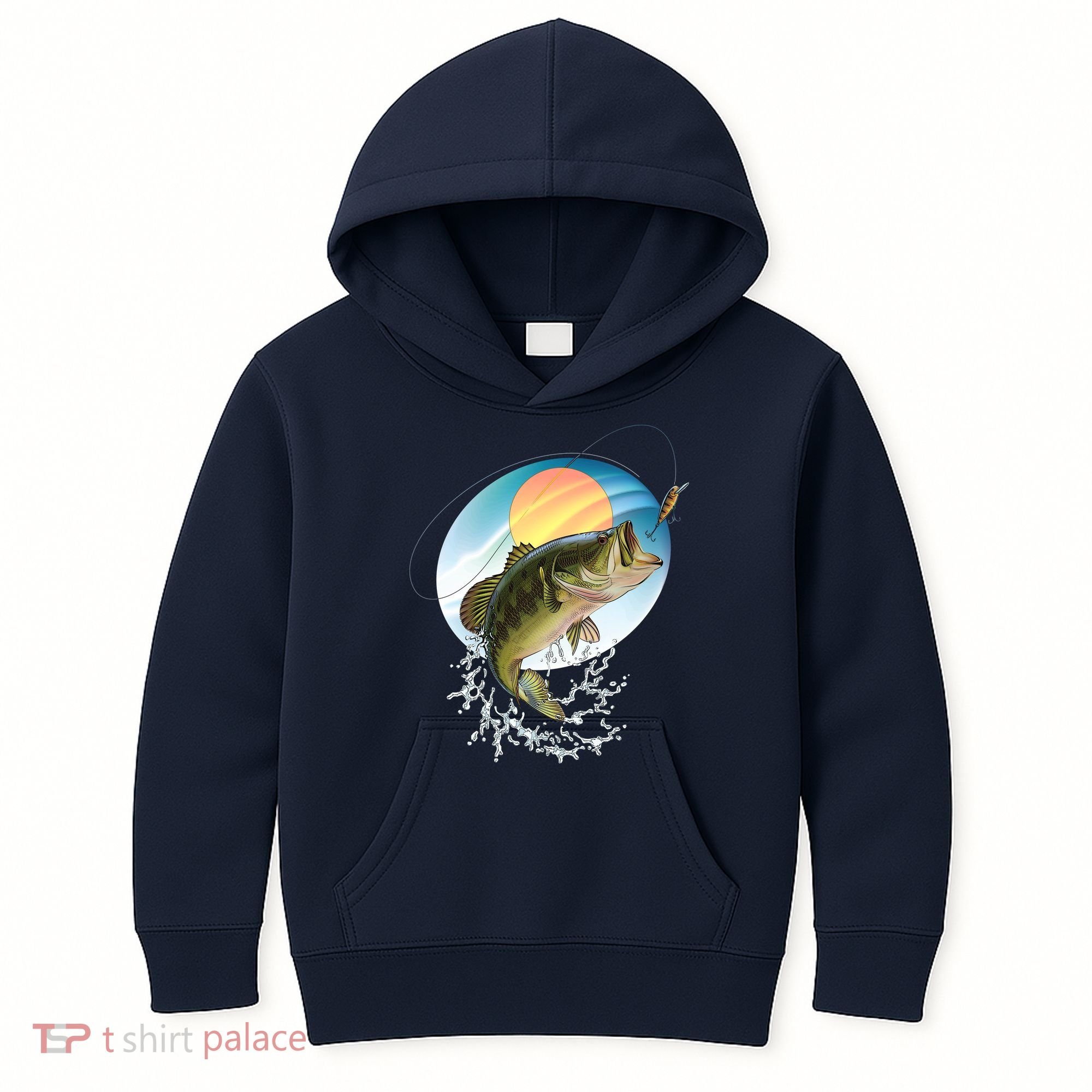Fishing Leaping Bass  Kids Hoodie