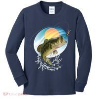 Fishing Leaping Bass  Kids Long Sleeve Shirt thumb 0
