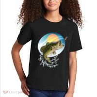 Fishing Leaping Bass  Kids T-Shirt thumb 2