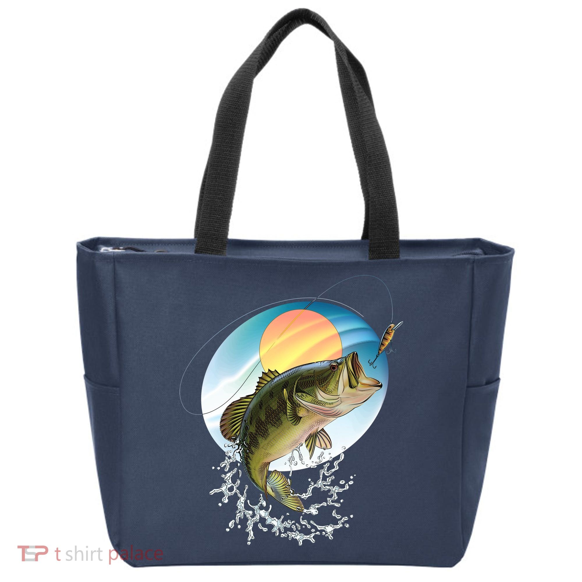 Fishing Leaping Bass  Tote Bag