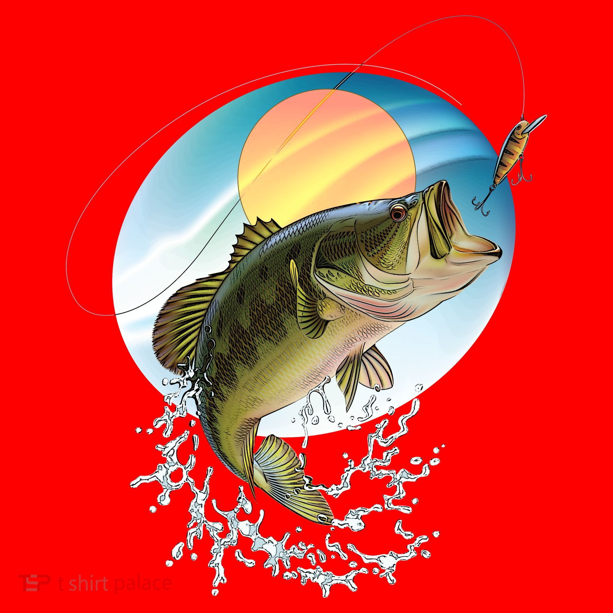 Fishing Leaping Bass  Santa Hat