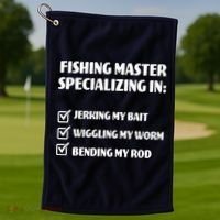 Fishing Master Specializing Golf Towel thumb 1