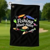 Fishing Must-Have Fishing Lures Golf Towel thumb 1
