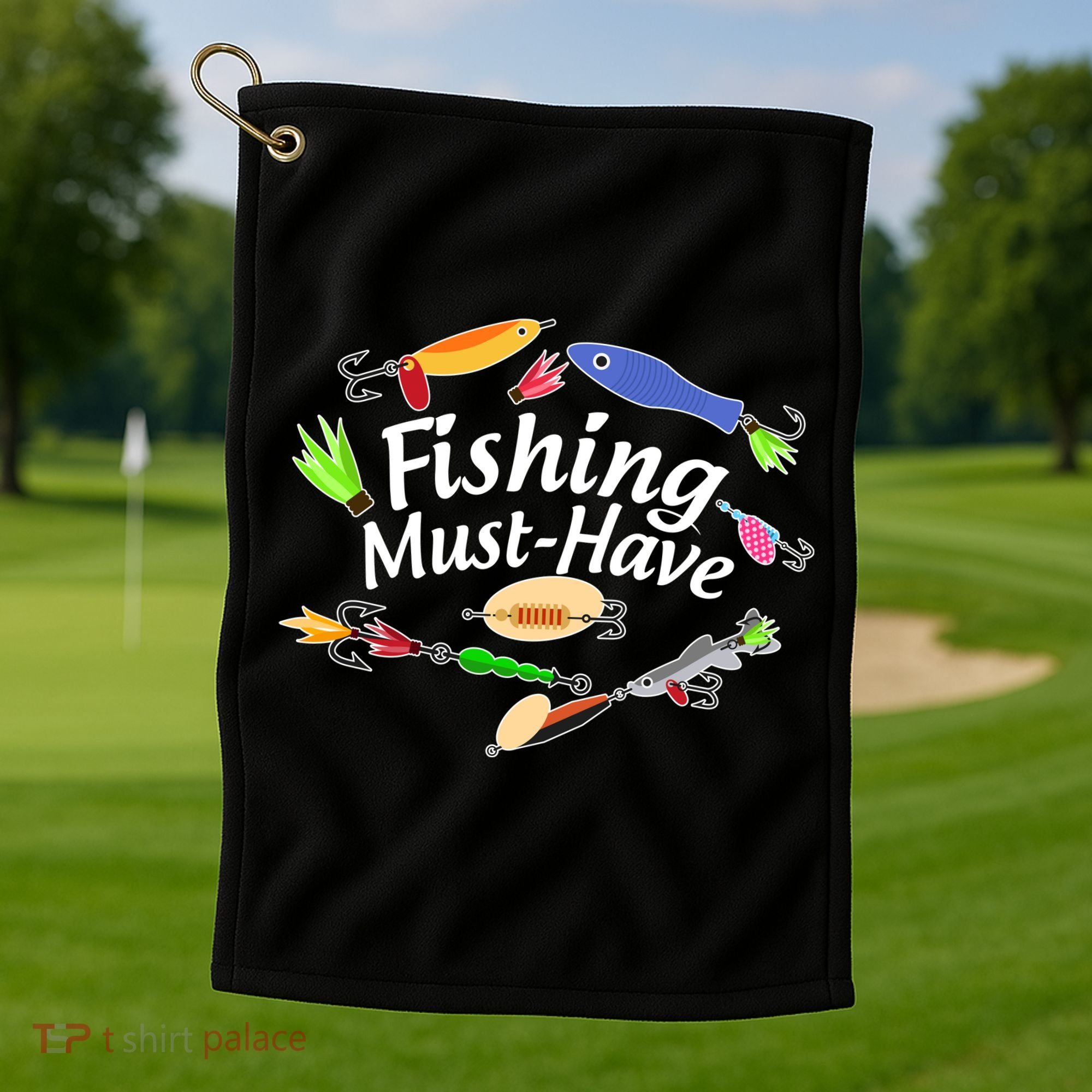 Fishing Must-Have Fishing Lures Golf Towel