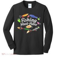Fishing Must-Have Fishing Lures Kids Long Sleeve Shirt thumb 0