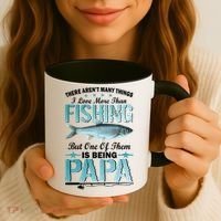 Fishing Papa There Aren't Many Things I Love More Coffee Mug thumb 3