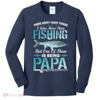 Fishing Papa There Aren't Many Things I Love More Kids Long Sleeve Shirt thumb 0