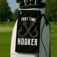Fishing Part Time Hooker Golf Towel thumb 2