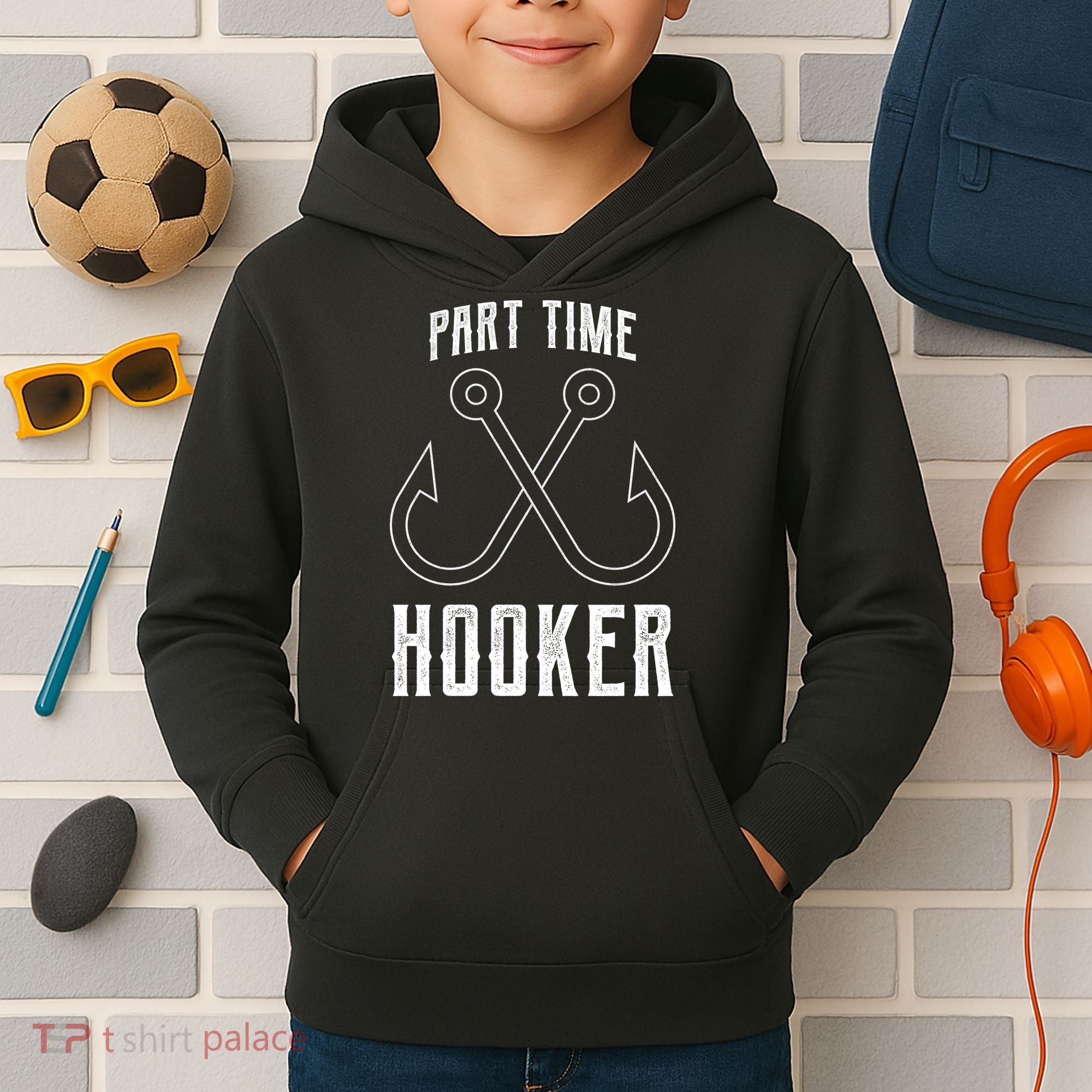 Fishing Part Time Hooker Kids Hoodie
