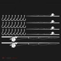 Fishing Pole Hooks USA American Flag Ornament thumb 1