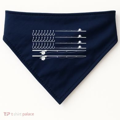Fishing Pole Hooks USA American Flag USA-Made Doggie Bandana